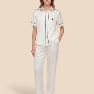 Nera Pantolon Takım – Beyaz Saten