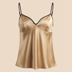 Aster Üst - Rose Gold & Siyah Saten
